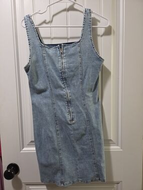 SHEIN Light Blue Denim Mini Dress